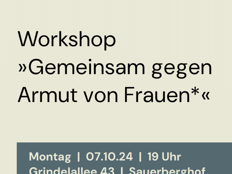 Feministisches Forum im Oktober: Gemeinsam gegen Armut von Frauen*