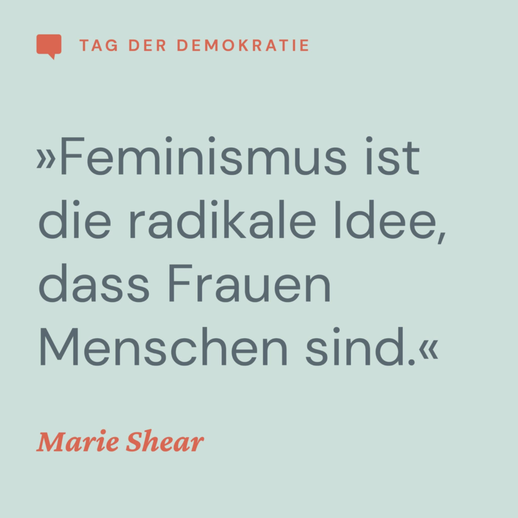 Instagram-Zitatkachel: „Feminismus ist die radikale Idee, dass Frauen* Menschen sind.“